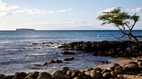 View of Molokini Crater and Lanai from the Hawaiian island of Maui