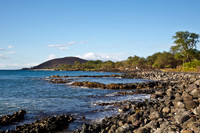 View of Lanai, Molokini Crater, and the coastline of the Hawaiian island of Maui