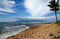 Maui beach with a view of the Hawaiian island of Molokai