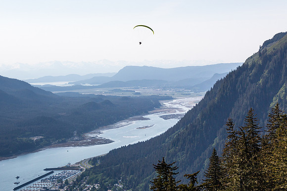 Paraglider above Gastineau Channel