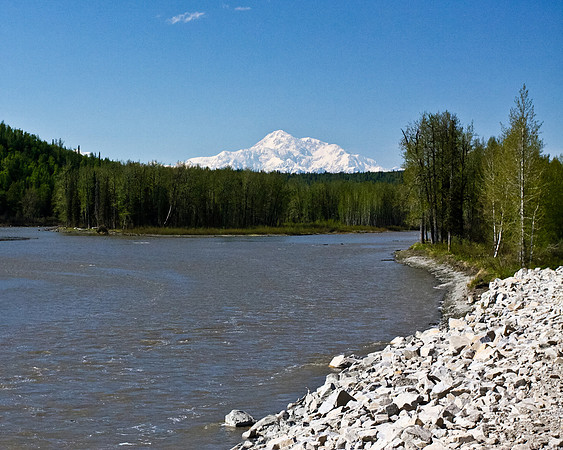 Denali and River in Alaska's Interior