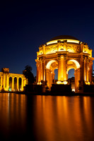 Night view of the Palace of Fine Arts in San Francisco, California