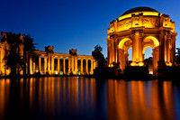 Night view of the Palace of Fine Arts in San Francisco, California
