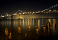 View of the Bay Bridge in San Francisco, California at night