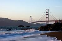 View of the Golden Gate Bridge from Baker Beach in San Francisco, California