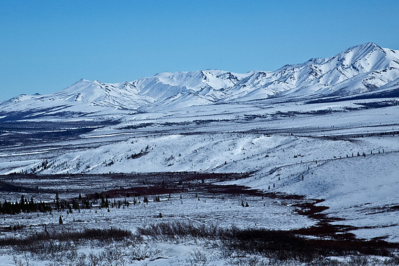 Snow over Alaska's Denali National Park