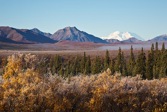 Alaska's Denali (Mount McKinley) on a frosty autumn day