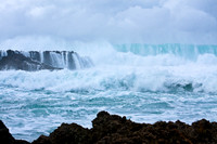 Pounding Waves on Shark's Cove on the North Shore of O'ahu