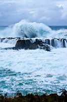 Crashing Waves over Shark's Cove on the North Shore of O'ahu