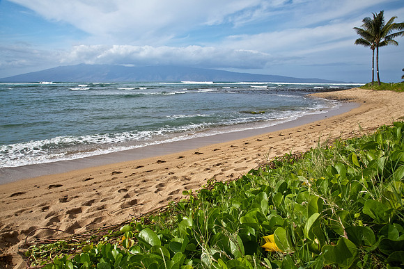 View of Molokai from the Hawaiian island of Maui